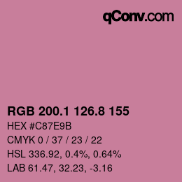 カラーコード: RGB 200.1 126.8 155 | qconv.com