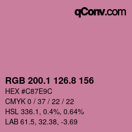 カラーコード: RGB 200.1 126.8 156 | qconv.com