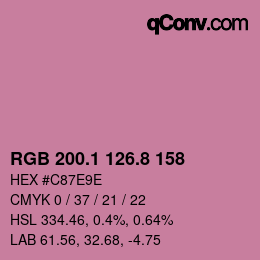 Color code: RGB 200.1 126.8 158 | qconv.com