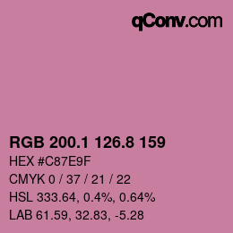 カラーコード: RGB 200.1 126.8 159 | qconv.com