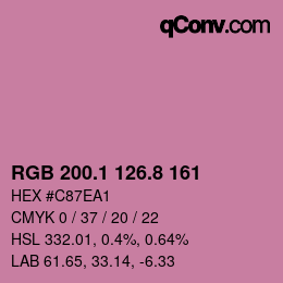 カラーコード: RGB 200.1 126.8 161 | qconv.com