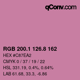 カラーコード: RGB 200.1 126.8 162 | qconv.com