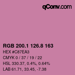 カラーコード: RGB 200.1 126.8 163 | qconv.com