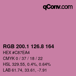 カラーコード: RGB 200.1 126.8 164 | qconv.com