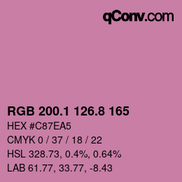 カラーコード: RGB 200.1 126.8 165 | qconv.com