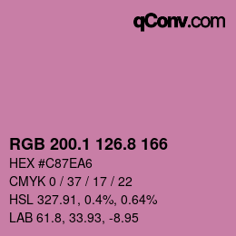 カラーコード: RGB 200.1 126.8 166 | qconv.com
