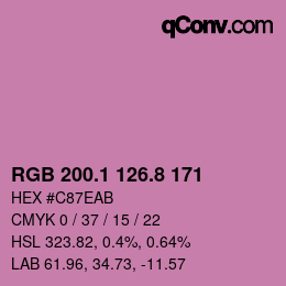 カラーコード: RGB 200.1 126.8 171 | qconv.com