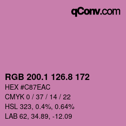 カラーコード: RGB 200.1 126.8 172 | qconv.com