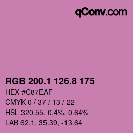 カラーコード: RGB 200.1 126.8 175 | qconv.com