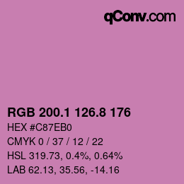 カラーコード: RGB 200.1 126.8 176 | qconv.com