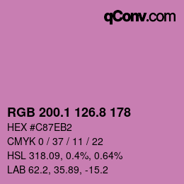 カラーコード: RGB 200.1 126.8 178 | qconv.com