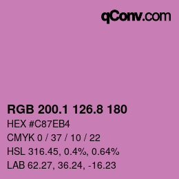 カラーコード: RGB 200.1 126.8 180 | qconv.com