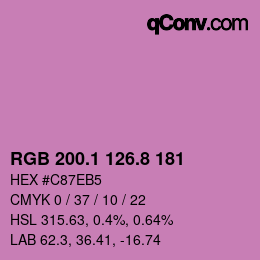 カラーコード: RGB 200.1 126.8 181 | qconv.com