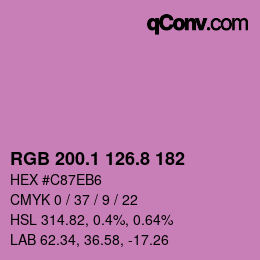 カラーコード: RGB 200.1 126.8 182 | qconv.com