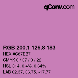 カラーコード: RGB 200.1 126.8 183 | qconv.com