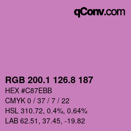 カラーコード: RGB 200.1 126.8 187 | qconv.com