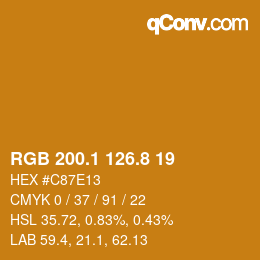 Color code: RGB 200.1 126.8 19 | qconv.com