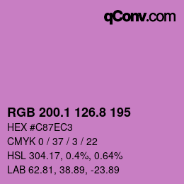 カラーコード: RGB 200.1 126.8 195 | qconv.com