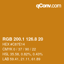 カラーコード: RGB 200.1 126.8 20 | qconv.com