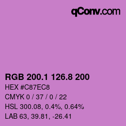 カラーコード: RGB 200.1 126.8 200 | qconv.com