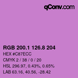 カラーコード: RGB 200.1 126.8 204 | qconv.com