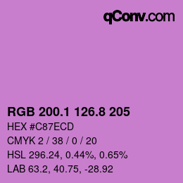 カラーコード: RGB 200.1 126.8 205 | qconv.com