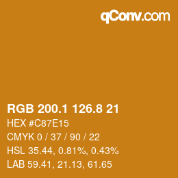 カラーコード: RGB 200.1 126.8 21 | qconv.com