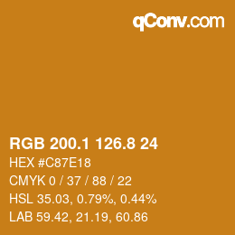 Código de color: RGB 200.1 126.8 24 | qconv.com