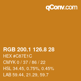 Color code: RGB 200.1 126.8 28 | qconv.com