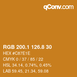 カラーコード: RGB 200.1 126.8 30 | qconv.com