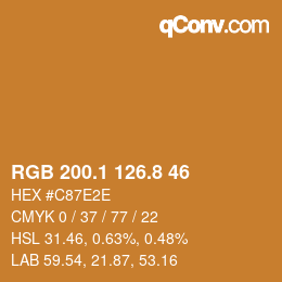 Farbcode: RGB 200.1 126.8 46 | qconv.com