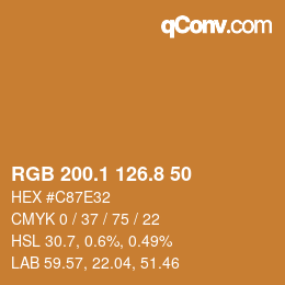 Color code: RGB 200.1 126.8 50 | qconv.com