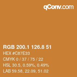Color code: RGB 200.1 126.8 51 | qconv.com
