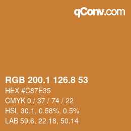 Color code: RGB 200.1 126.8 53 | qconv.com