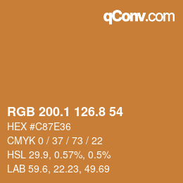 Farbcode: RGB 200.1 126.8 54 | qconv.com