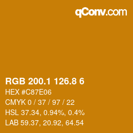 カラーコード: RGB 200.1 126.8 6 | qconv.com