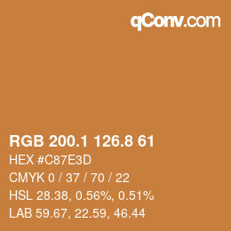 Color code: RGB 200.1 126.8 61 | qconv.com