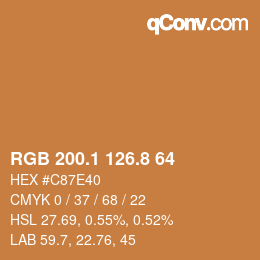 Color code: RGB 200.1 126.8 64 | qconv.com