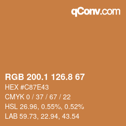 Color code: RGB 200.1 126.8 67 | qconv.com