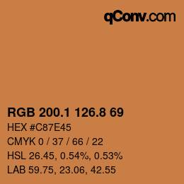 Color code: RGB 200.1 126.8 69 | qconv.com