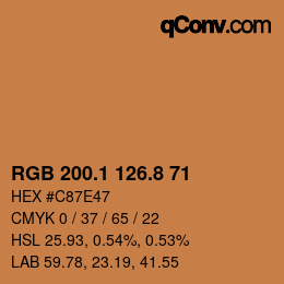 Código de color: RGB 200.1 126.8 71 | qconv.com