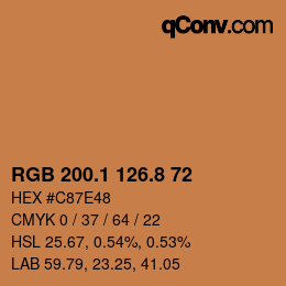 Color code: RGB 200.1 126.8 72 | qconv.com