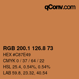 Color code: RGB 200.1 126.8 73 | qconv.com