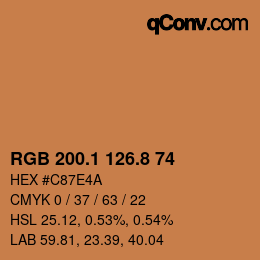Color code: RGB 200.1 126.8 74 | qconv.com