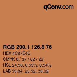 Color code: RGB 200.1 126.8 76 | qconv.com