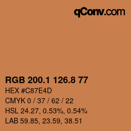カラーコード: RGB 200.1 126.8 77 | qconv.com