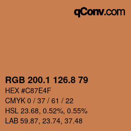 Color code: RGB 200.1 126.8 79 | qconv.com
