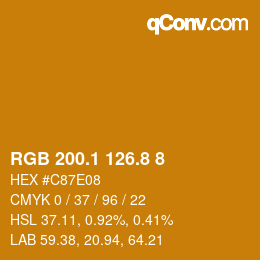 Color code: RGB 200.1 126.8 8 | qconv.com