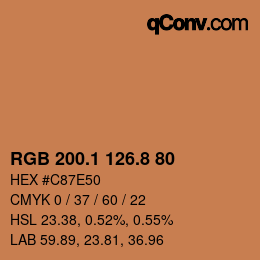 Color code: RGB 200.1 126.8 80 | qconv.com