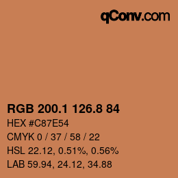 Color code: RGB 200.1 126.8 84 | qconv.com